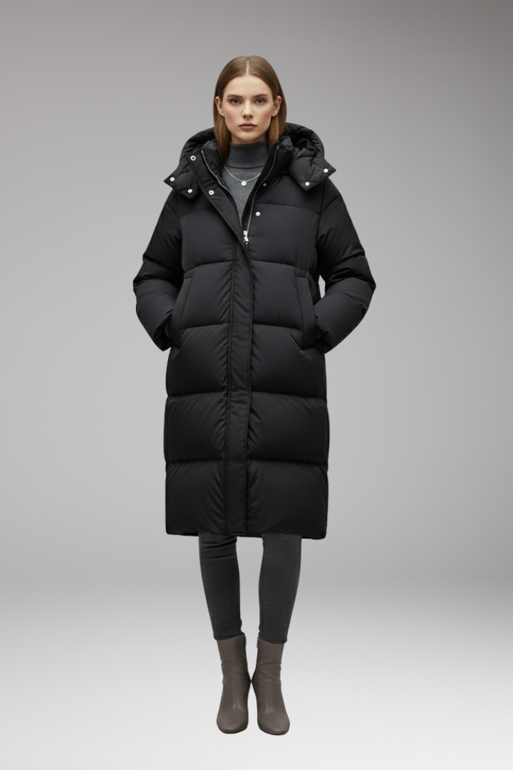Charlotte | Long Quilted Hooded Puffer Jacket