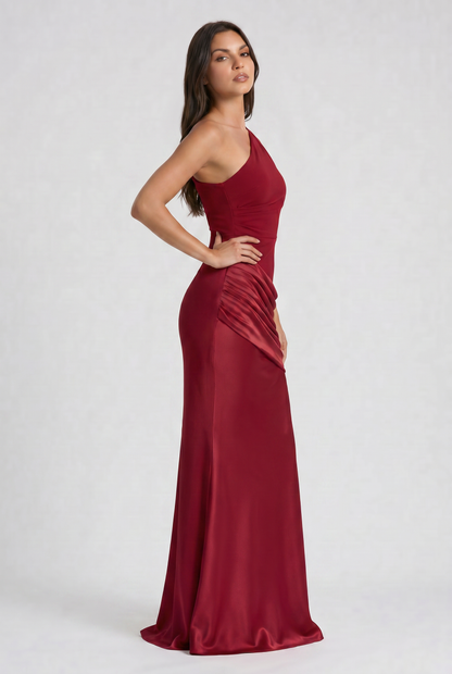 Abbey One Shoulder Draped Maxi Dress