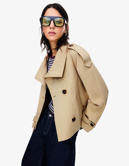 Alice | Double Breasted Cropped Trench Coat