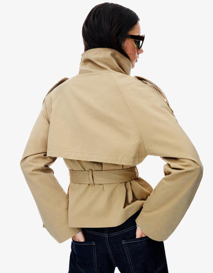 Alice | Double Breasted Cropped Trench Coat