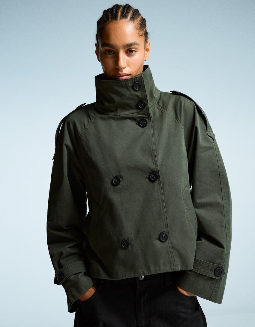 Alice | Double Breasted Cropped Trench Coat