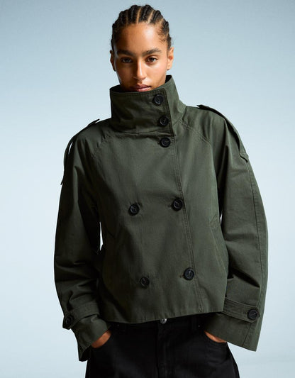 Alice | Double Breasted Cropped Trench Coat