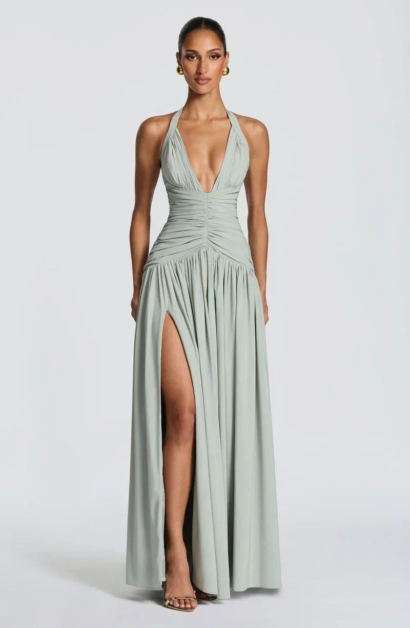 Elara Halter Maxi Dress