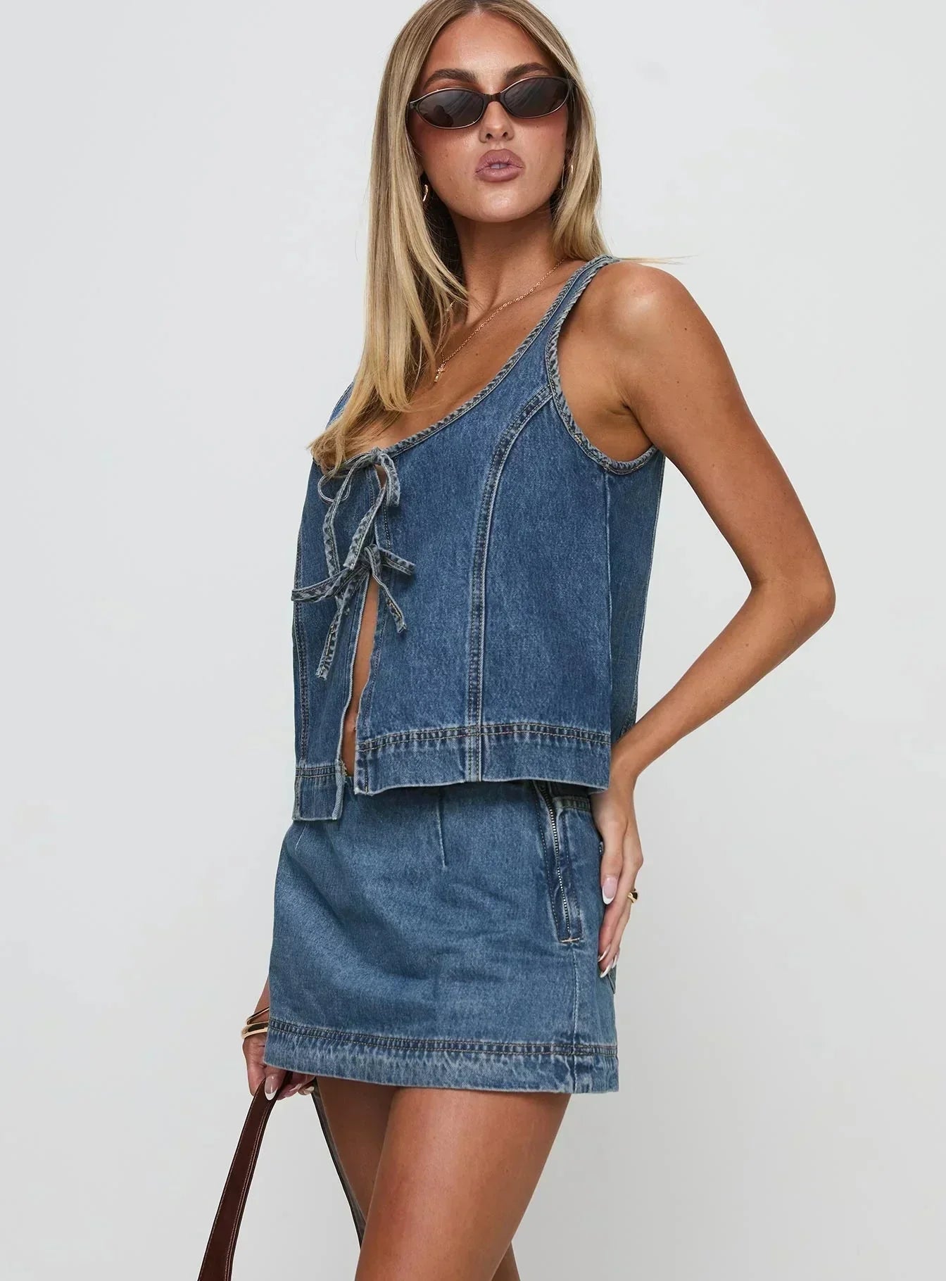 Elisa Tie Denim Set