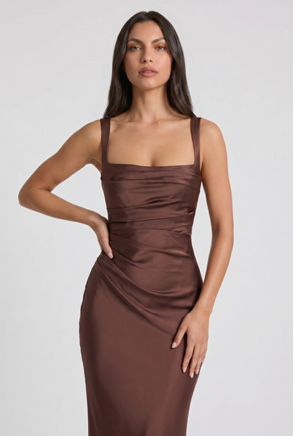 Isabel Satin Maxi Dress
