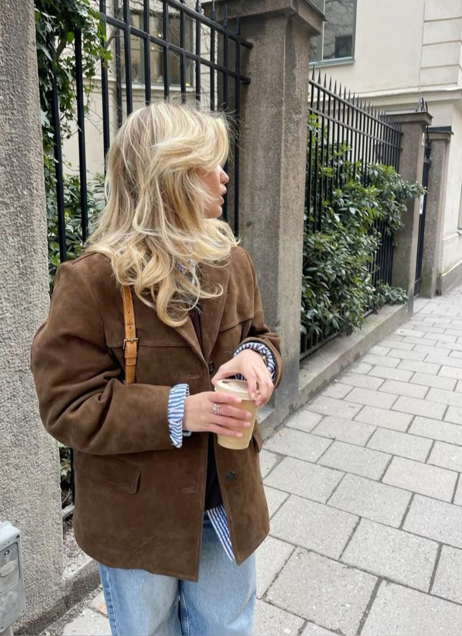Lara Suede Button Jacket