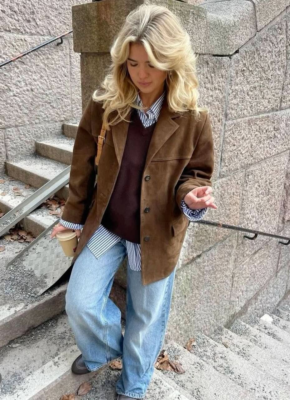Lara Suede Button Jacket