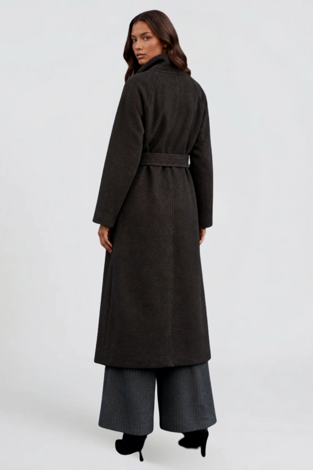 Poppy | Belted Tailored Longline Wool Coat